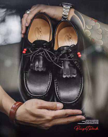 Retro Casual Workwear Postman Maillard Leather Men's Dress Shoes