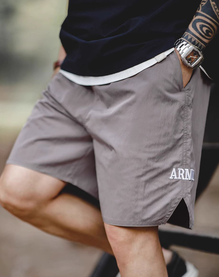 American Retro ARMY Sports Thin Letter Embroidered Men's Shorts - Harmony Gallery