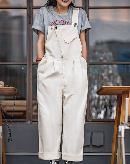 Retro Workwear Loose Straight Casual Women's Overall