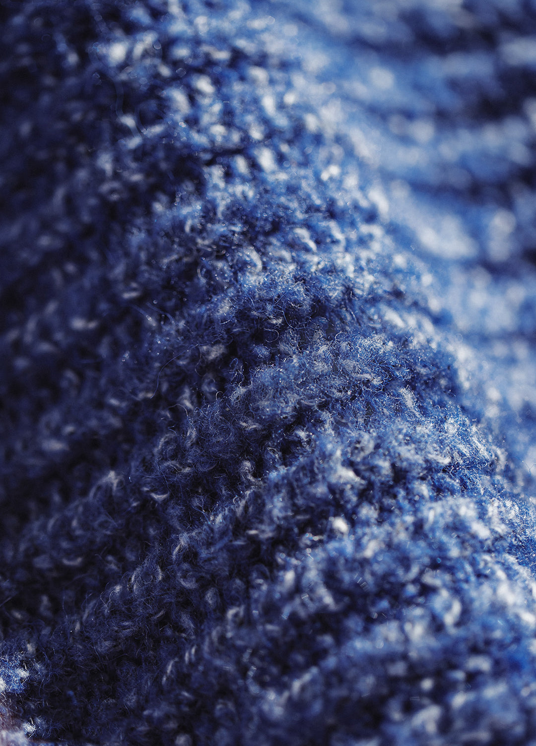 American Ice Blue Cardigan Thick High Neck Warm Knitwear Winter Men's Jacket