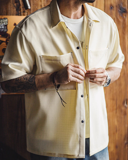 American Oversize Drapey No-Iron Textured Silhouette Men's Shirt - Harmony Gallery
