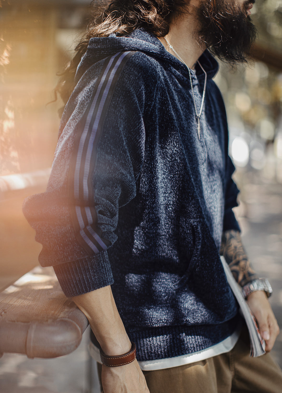 American Chenille Pullover Warm Corduroy Thickened Hoodie Men's Sweater - Harmony Gallery