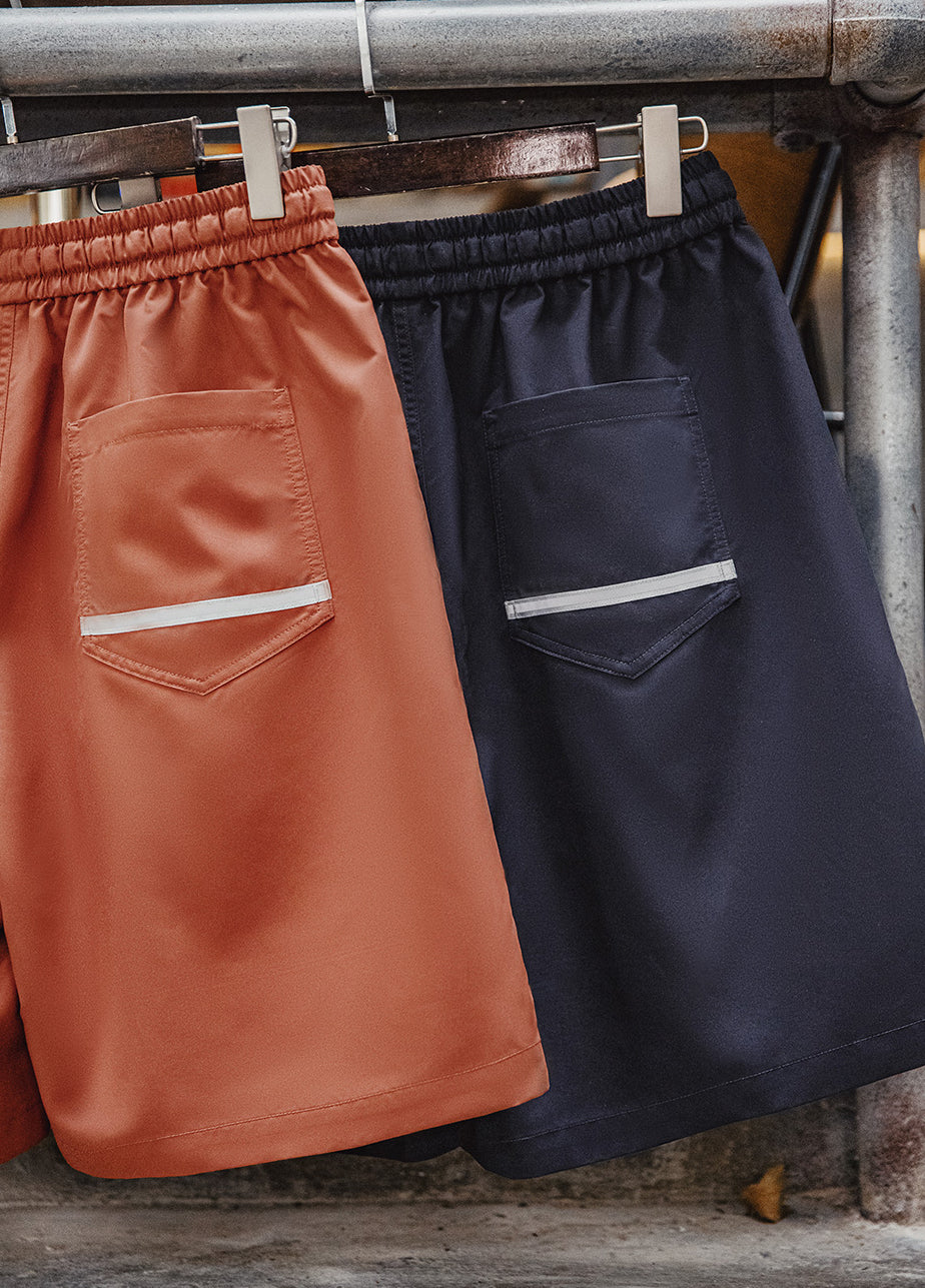 American Retro Drawstring Elastic Waist Straight Large Pocket Men's Shorts - Harmony Gallery