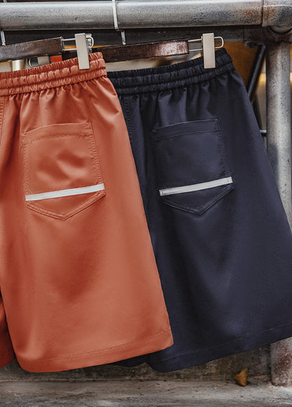 American Retro Drawstring Elastic Waist Straight Large Pocket Men's Shorts - Harmony Gallery