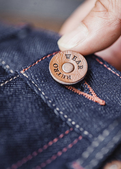 American Retro Raw Denim Selvedge Straight Leg Slightly Tapered Men's Jeans