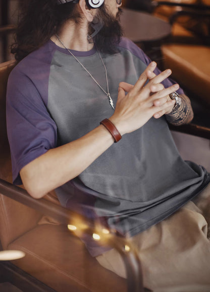 American Retro Contrast Color Cool Quick-Drying Sports Sunscreen Men's T-Shirt - Harmony Gallery