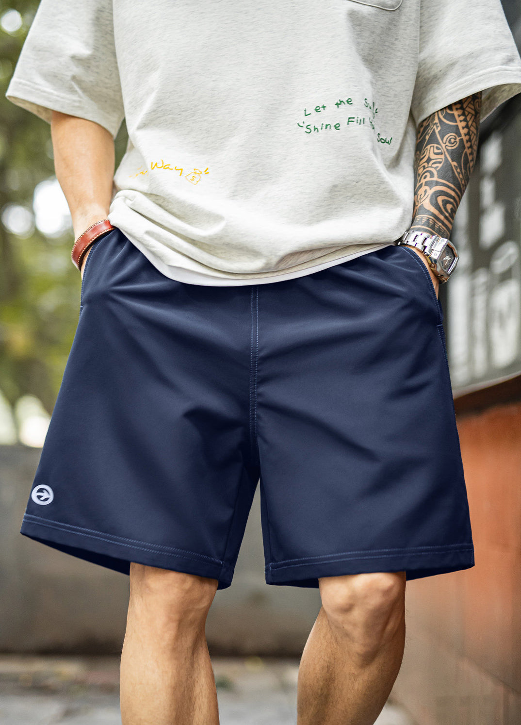 American Retro Street Woven Breathable Sports Fitness Soccer Men's Shorts
