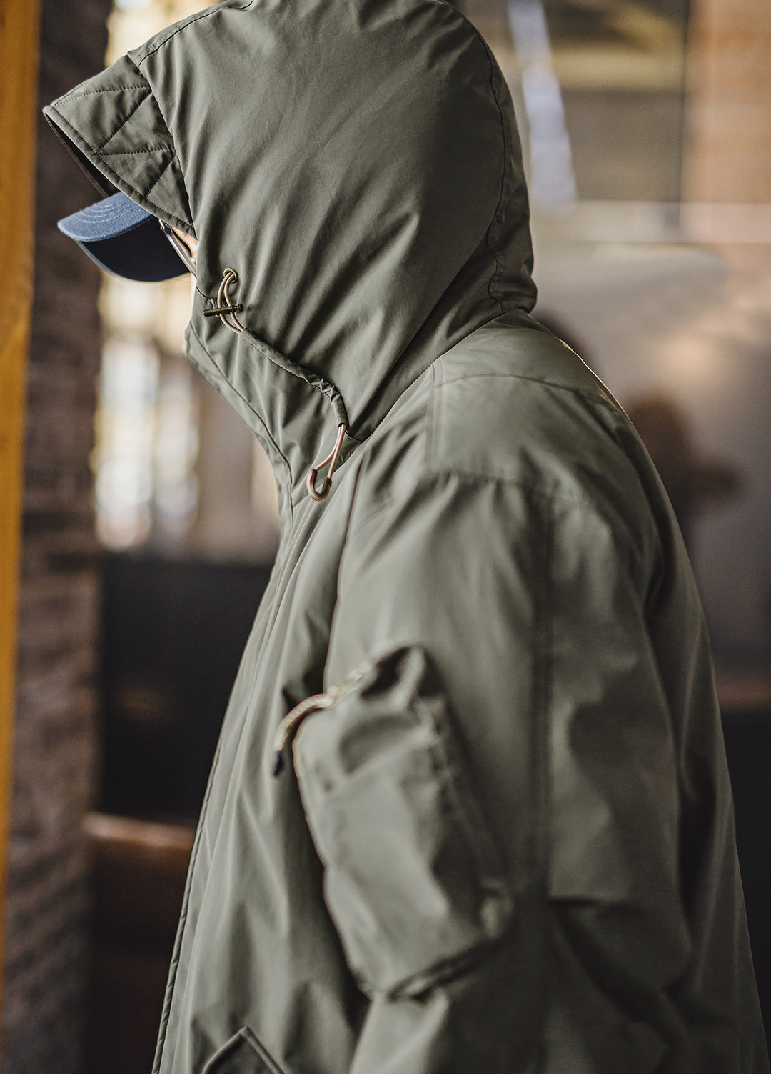 American Retro M51 Down Mid-Length Coat Fishtail Grayish Green Daily Men's Jacket