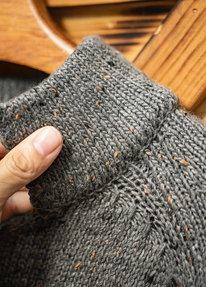 American Retro Jacquard Drape Pullover Knitwear Warm Elasticity Men's Sweater