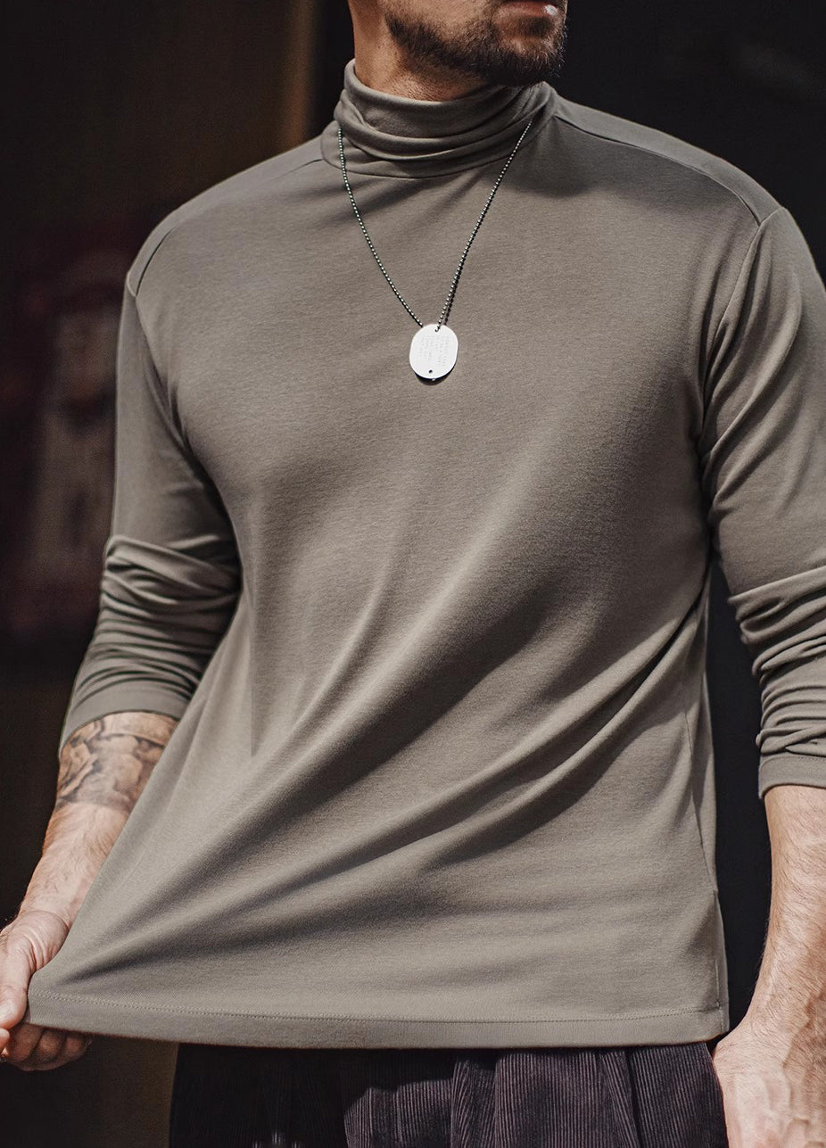 American Retro Bottoming Antibacterial Half-High Collar Thermal Men's Sweater - Harmony Gallery