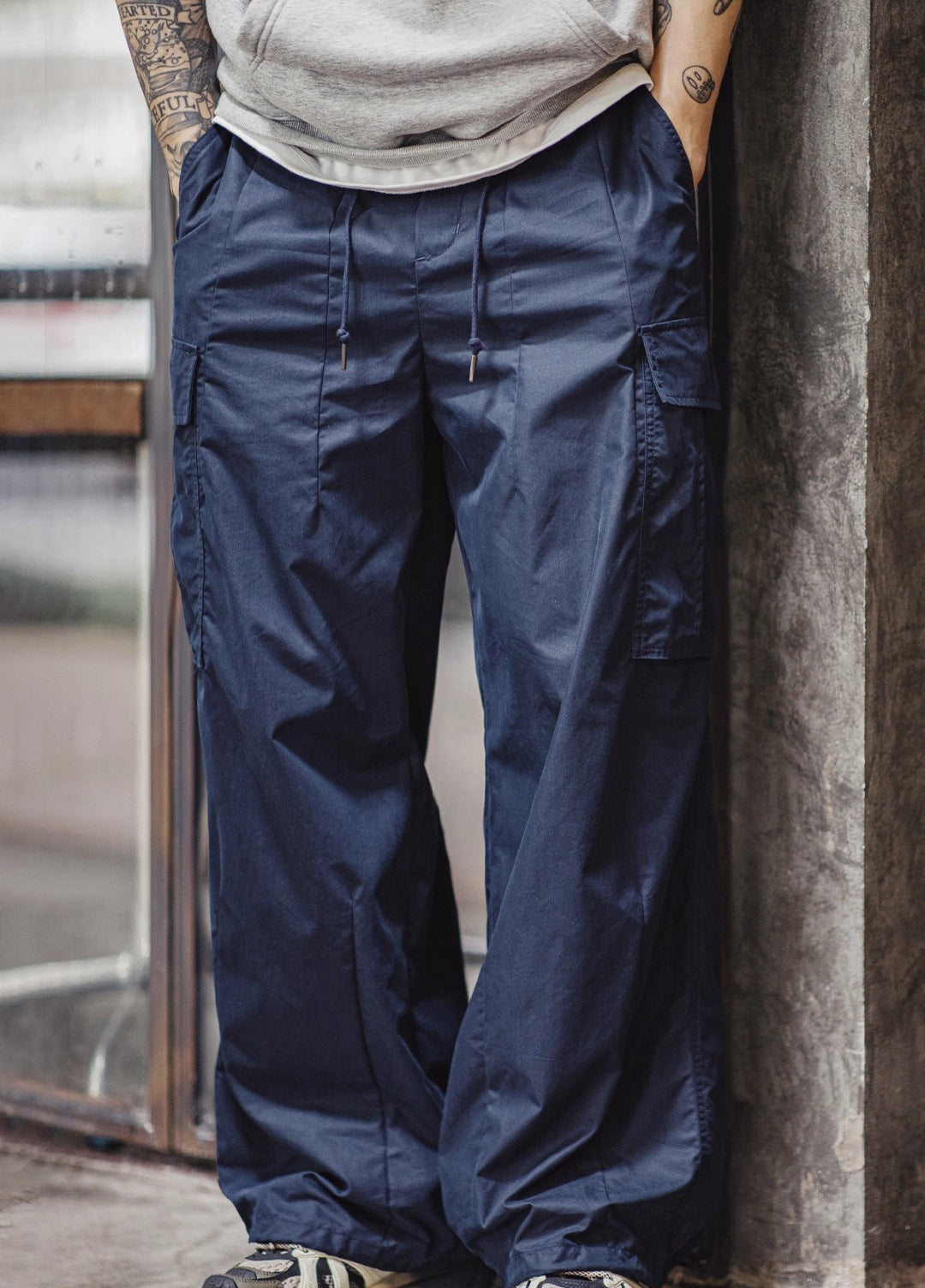 American M65 Large Pocket City Boy Woven Tapered Long Men's Trousers