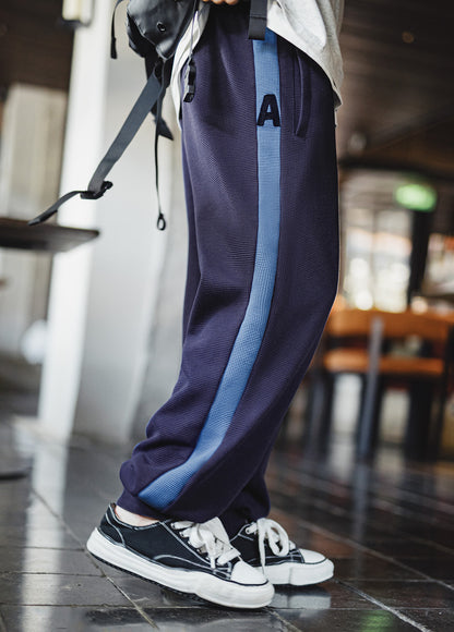 American Casual Training Sweatpants Sports Waffle Knit Elastic Waist Men's Trousers - Harmony Gallery