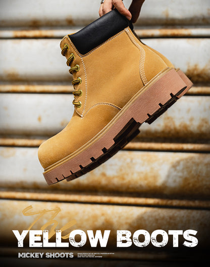 American Retro Mickey Round Head Big Martin Boots Thick Bottom Men's Boot - Harmony Gallery