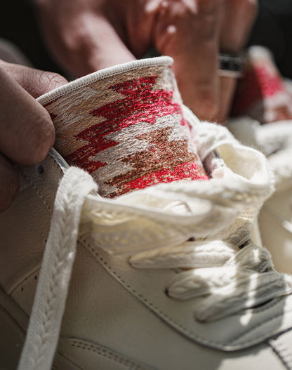 German Navajo Embroidered Heel Thick Bottom White Men's Casual Shoes - Harmony Gallery