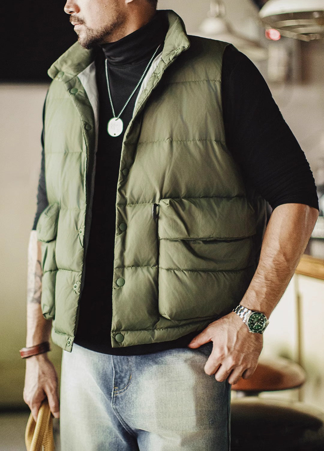 American Retro Bottoming Antibacterial Half-High Collar Thermal Men's Sweater - Harmony Gallery