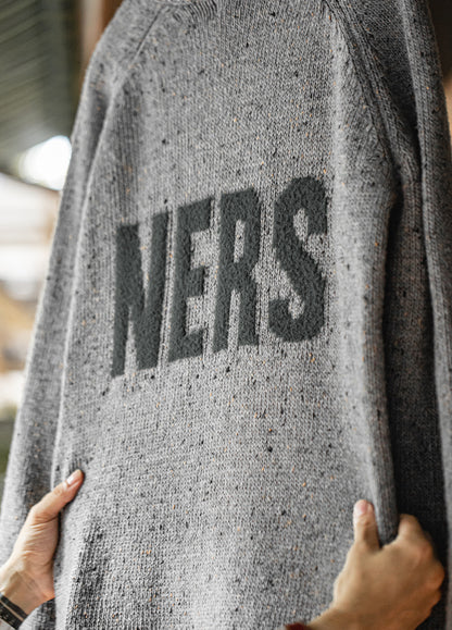 American Retro Jacquard Drape Pullover Knitwear Warm Elasticity Men's Sweater