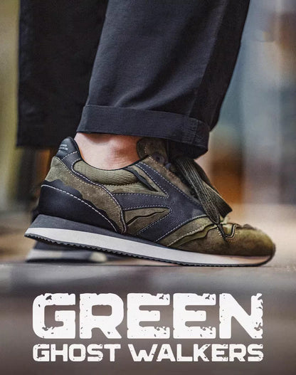 Jogging Retro Green Ghost Thick-soled Breathable Men's Sports Shoes - Harmony Gallery