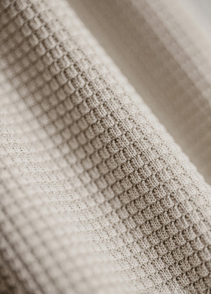 American Casual Waffle Heavy Raglan Sleeve Drape Loose Men's Sweater - Harmony Gallery