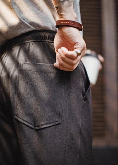 American Retro Casual Drape Clean Fit Old Money Commuter Men's Trousers - Harmony Gallery