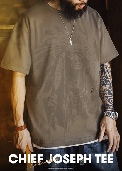 American Retro Full Print Pure Cotton Heavy Vintage Daily Men's T-Shirt - Harmony Gallery