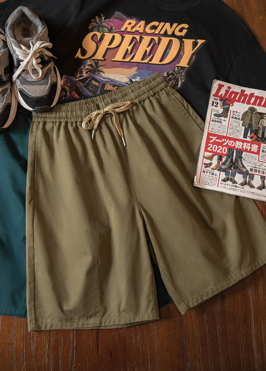 American Retro Straight Commuting Elastic Waist Drawstring Men's Shorts - Harmony Gallery