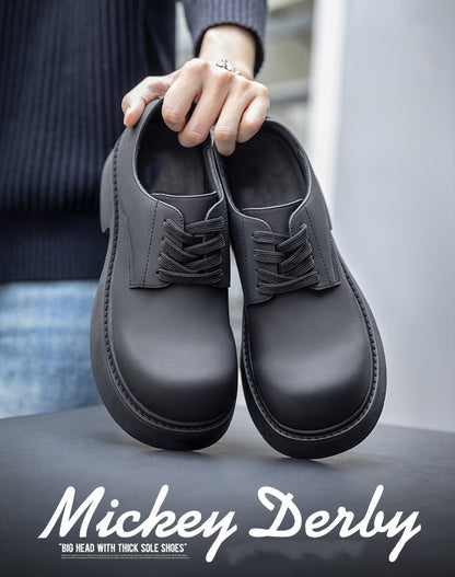 Mickey Derby Matte High-End Big-Toed Height-Enhancing Men's Dress Shoes