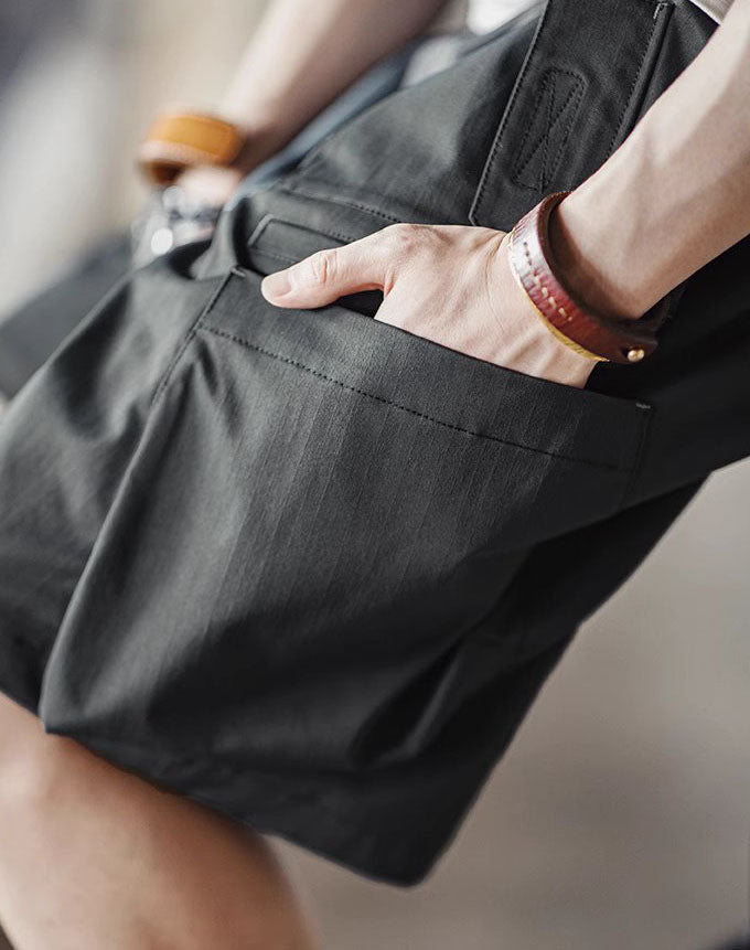 American Workwear Herringbone Woven Ten-Pocket Men's Shorts - Harmony Gallery