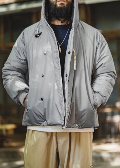 American N3B Gray Parka Coat Short Hooded Thickened Warm Cotton Men's Jacket