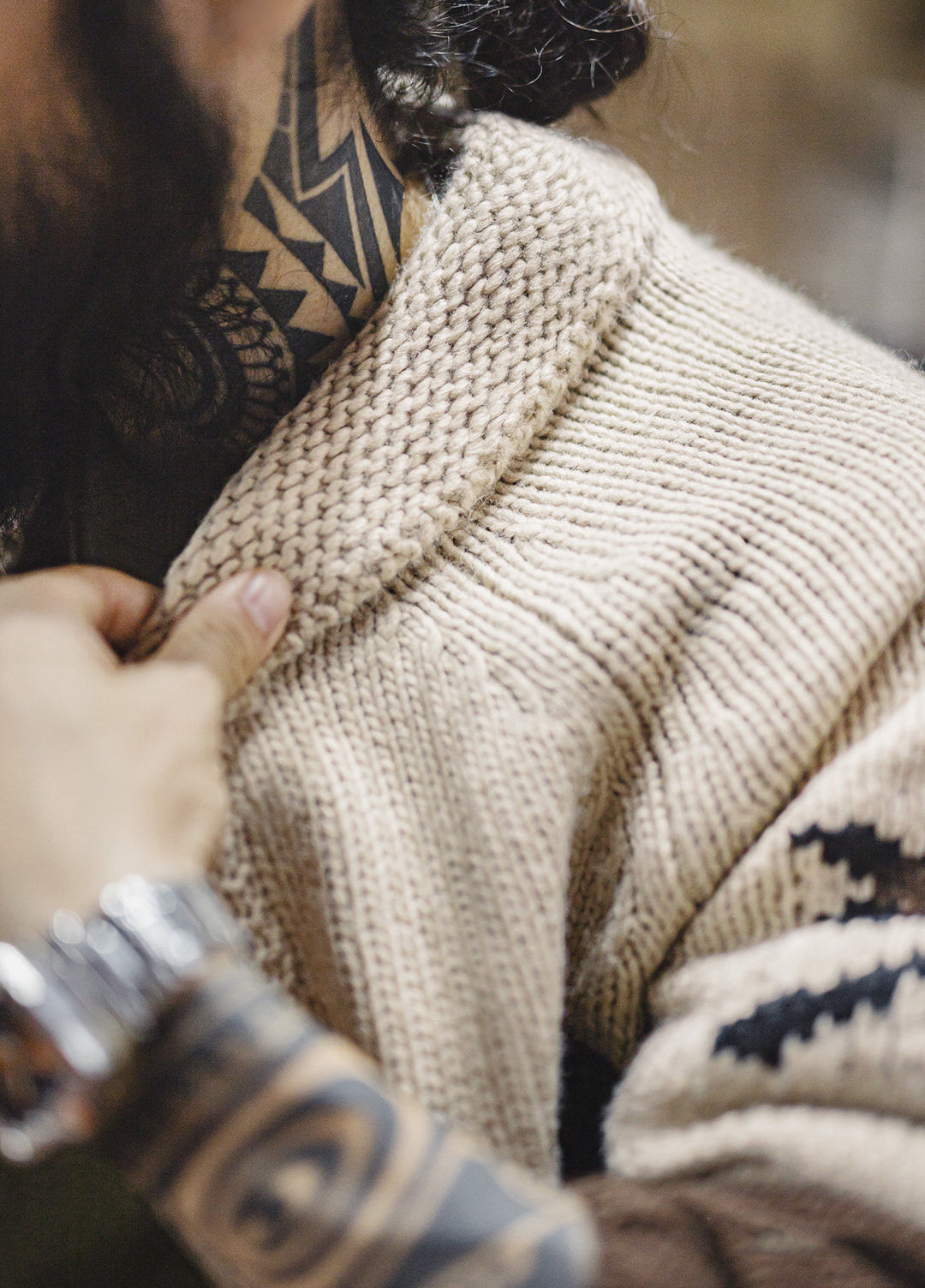 American Retro Embroidered Shawl Collar Cardigan Old Money Men's Jacket