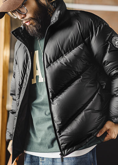 American Matte Short Sealed Bread Warm Outerwear Drill-Proof Men's Jacket