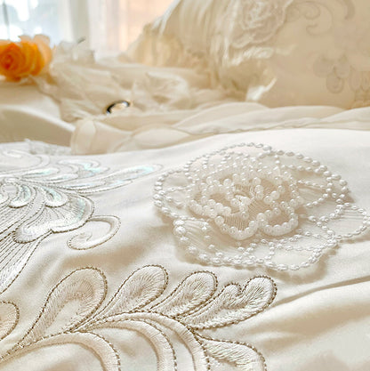 French Romantic Lace Princess Soft Cotton Four-Piece Bed Set