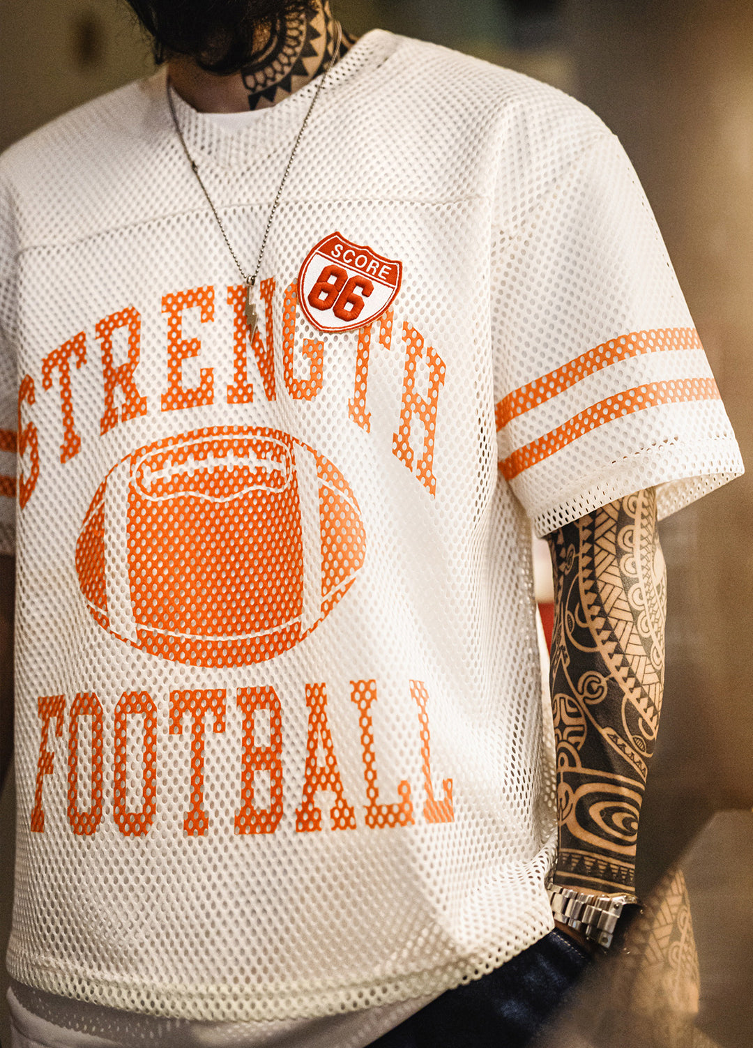 American Jersey Hollow Knitted Mesh Breathable Loose Half-Sleeved Men's T-Shirt - Harmony Gallery