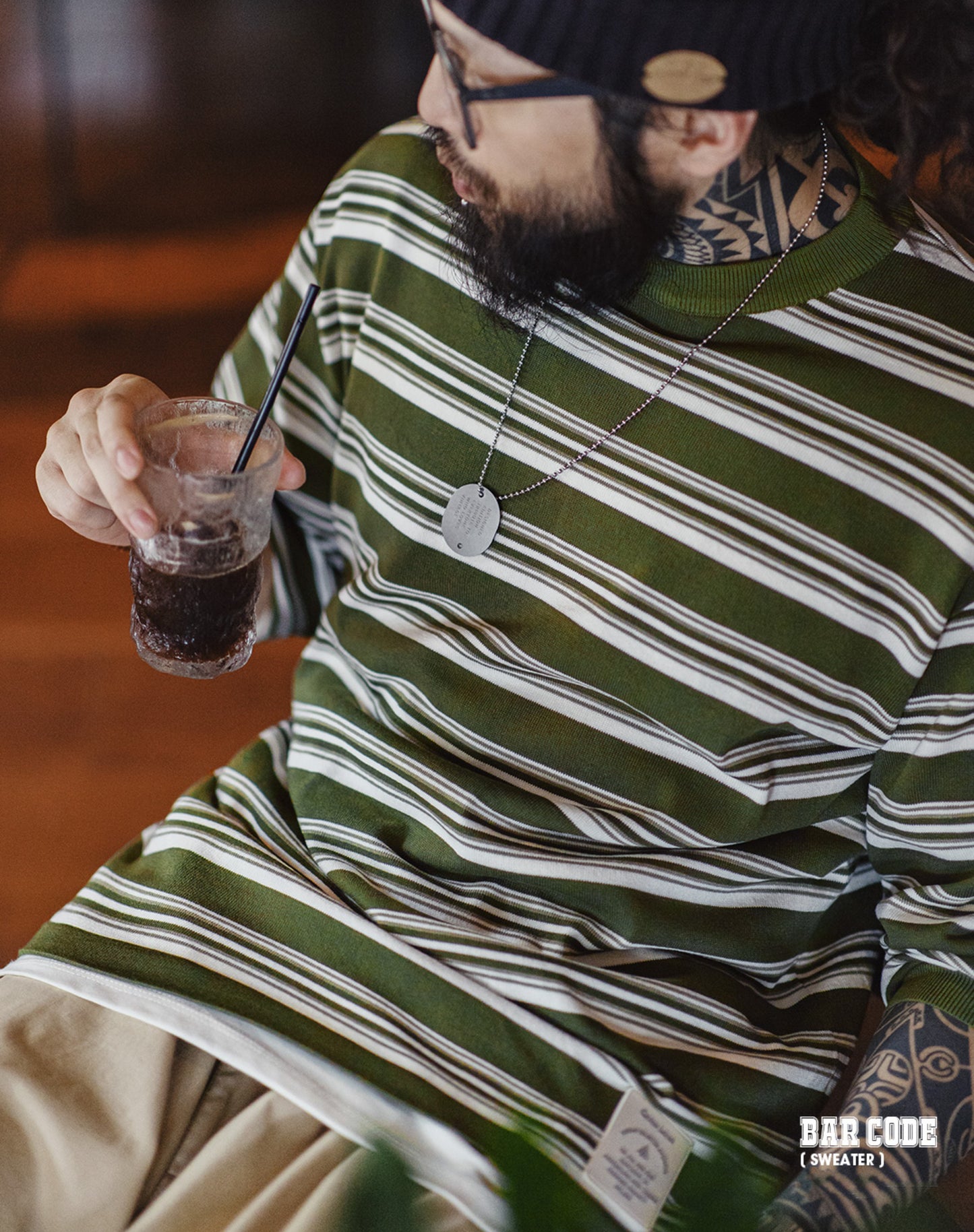 Maglione da uomo con fondo lavorato a maglia a coste a contrasto retrò americano