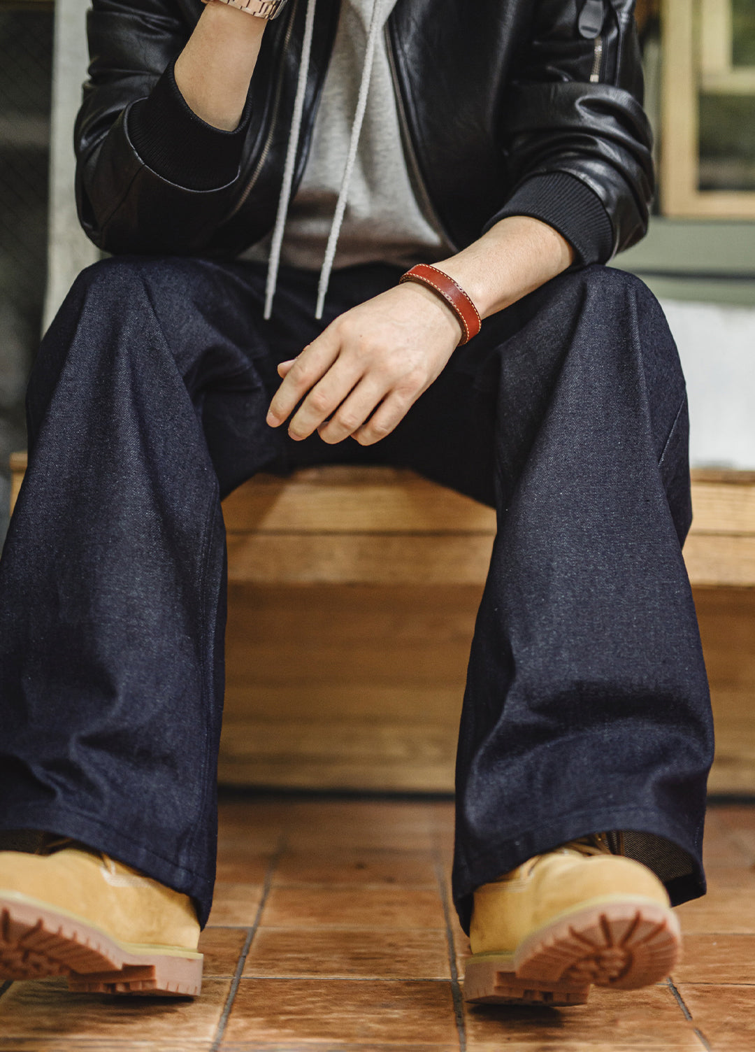 American Bootcut Wide-Leg Scimitar Cow Red-Eared Denim Men's Jeans - Harmony Gallery