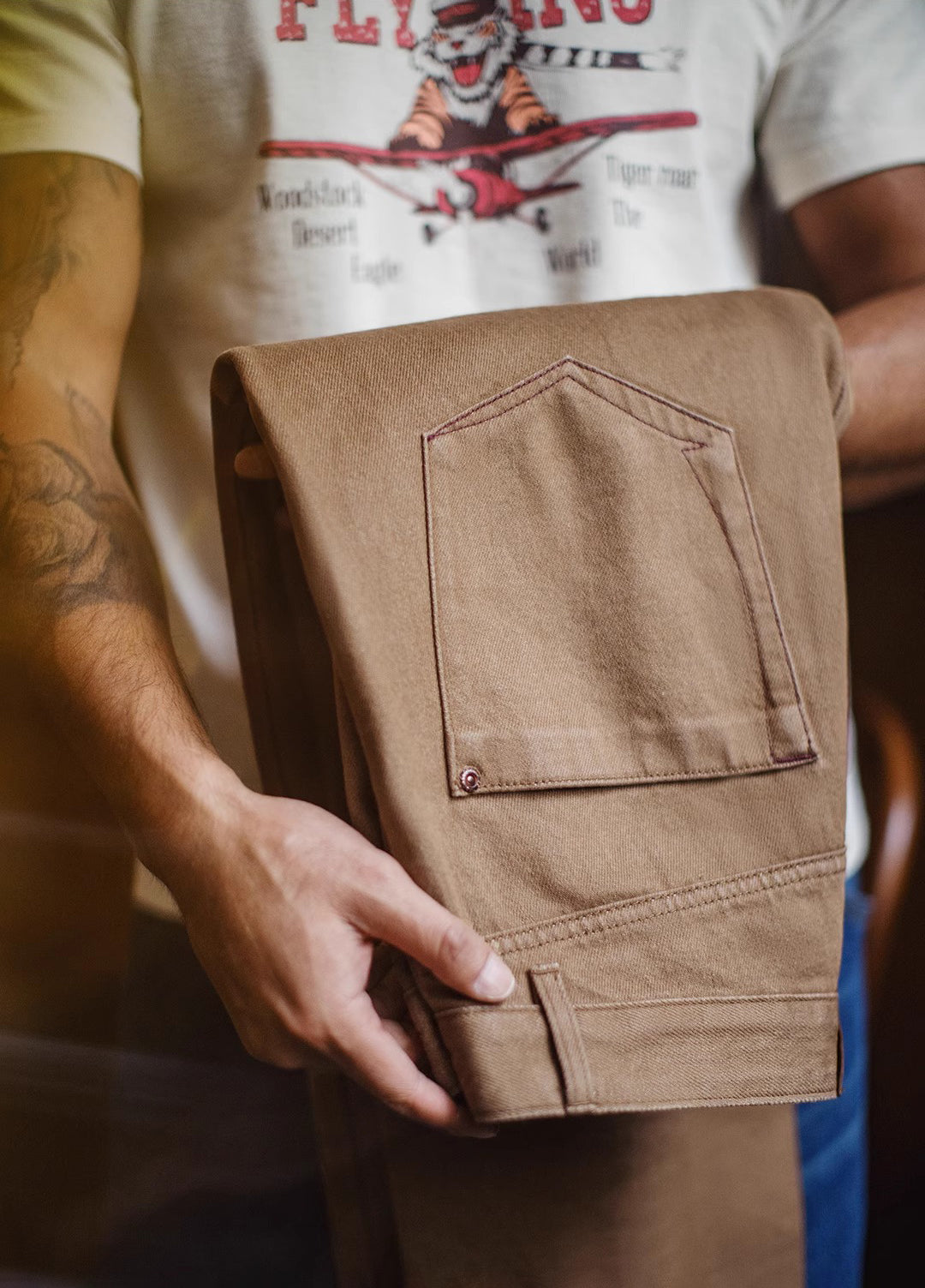 American Retro Maillard Fitted Straight Tube Tencel Lyocell Pants Men's Jeans - Harmony Gallery