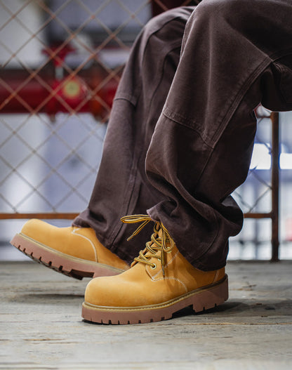 American Retro Mickey Round Head Big Martin Boots Thick Bottom Men's Boot - Harmony Gallery