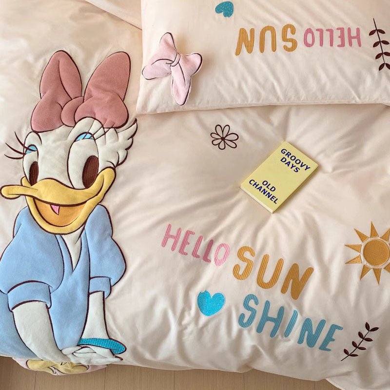Disney Donald Duck Princess Daisy Washed Four-Piece Cotton Bed Set - Harmony Gallery