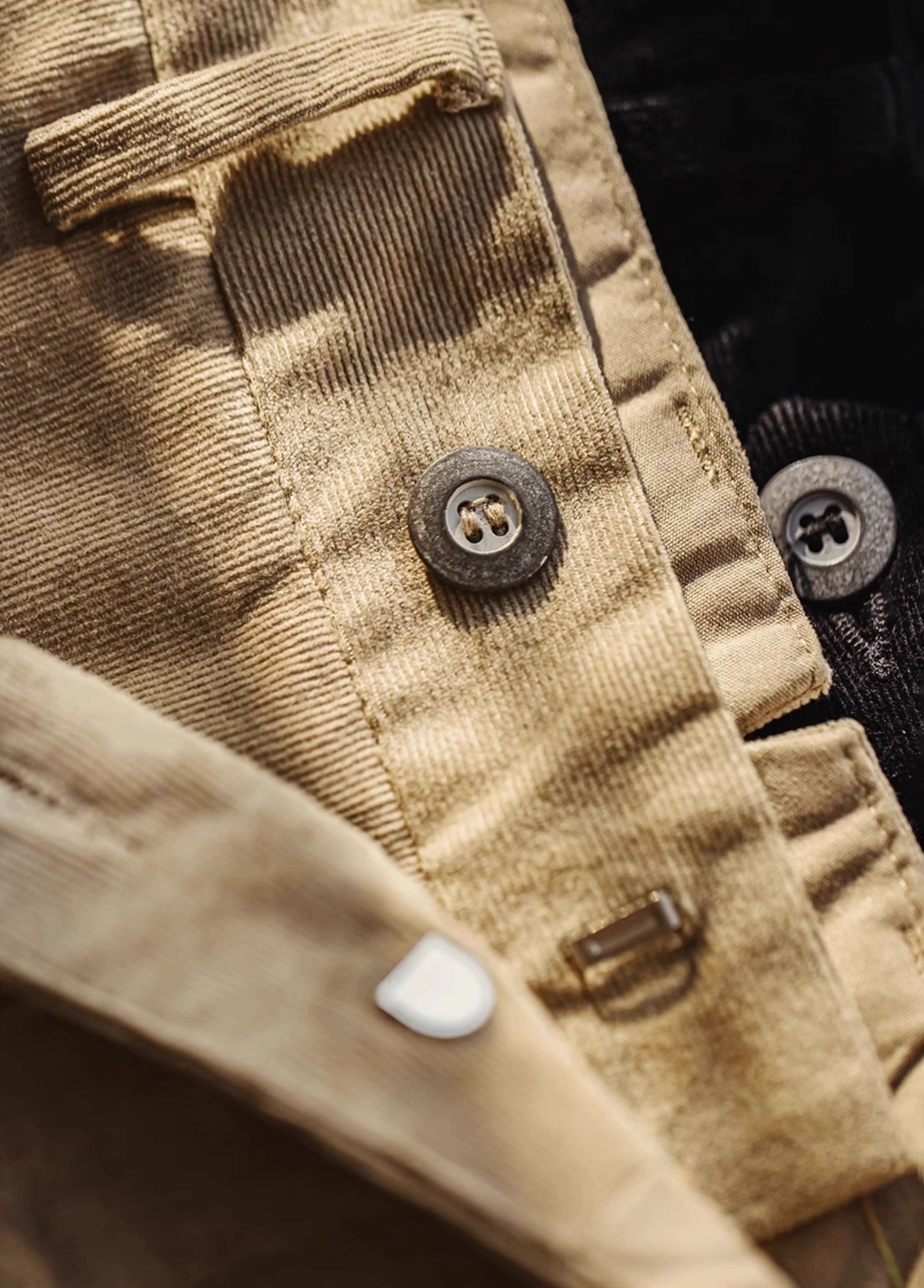 American Retro Casual Corduroy Button Decoration Men's Trousers
