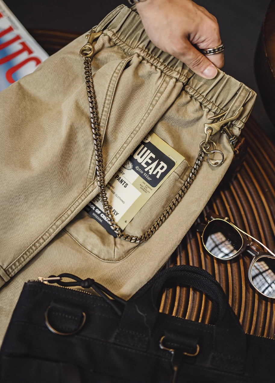 American Retro M51 Multi-Pocket Washed Distressed Straight Leg Men's Trousers