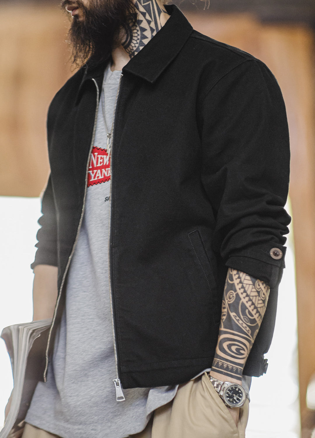 American Coach Handsome Stiff Heavy Short Pure Cotton Men's Jacket - Harmony Gallery