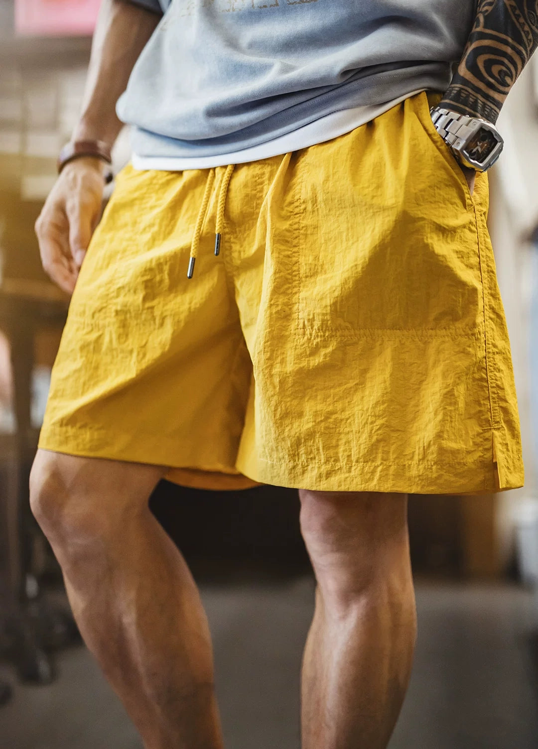 American Retro Beach Elastic Waistband Summer Daily Men's Shorts