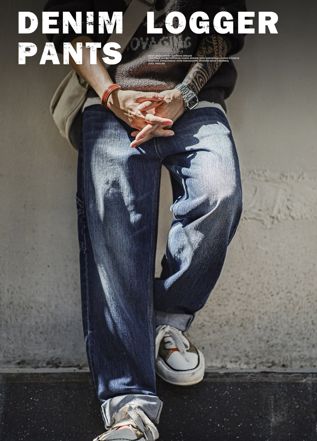 American Retro Whitened Logging Washed Denim Men's Jeans | Harmony Gallery