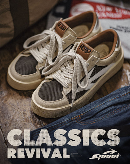 American Retro Silver Tail Splicing Thick Bottom Mesh Breathable Men's Casual Shoes - Harmony Gallery