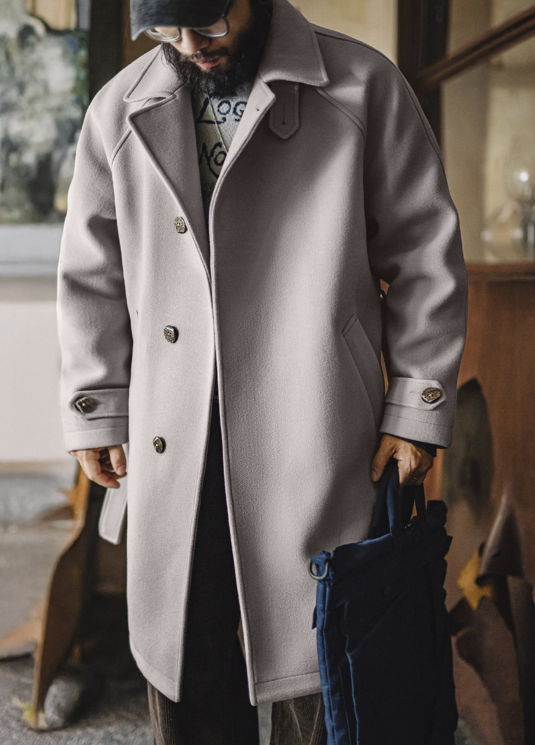 German Retro Mid-Length Oversized Outerwear Business And Leisure Men's Coat