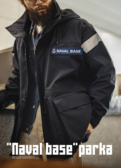 American Retro Navy Parka Windbreaker Windproof Men's Jacket