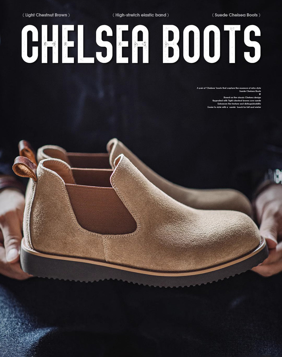 Chelsea Retro Winter One-Step Cow Suede Leather Men's Boot