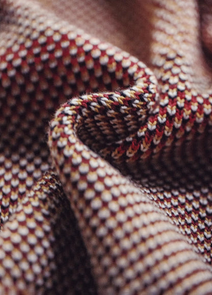 American Python Red Woolen Drape Cardigan Jacquard Keep Warm Men's Jacket - Harmony Gallery