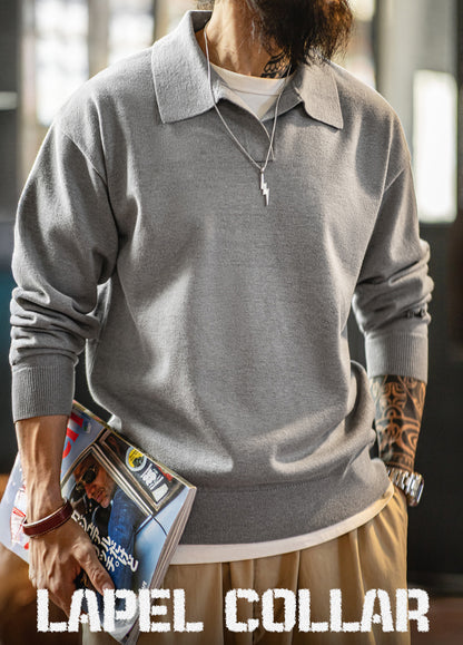 American Retro Casual Seagull Knitted Pullover Leisure Daily Men's Sweater - Harmony Gallery