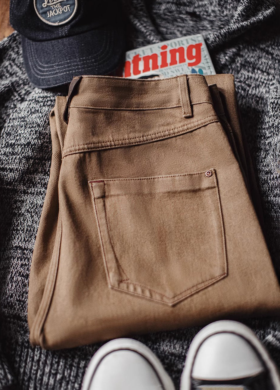 American Retro Maillard Fitted Straight Tube Tencel Lyocell Pants Men's Jeans - Harmony Gallery