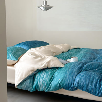 Light Luxury High-End The Legend Of The Blue Sea Tencel Four-Piece Ice Silk Bed Set - Harmony Gallery